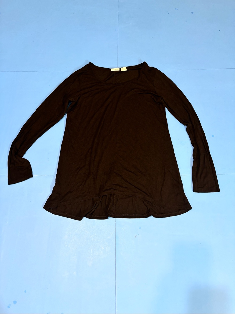 66. Kenar Black Long-Sleeve Scoop Neck Top